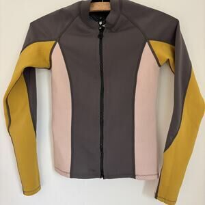 Amuse Society Surf Colorblock Zipped Rashguard size XS